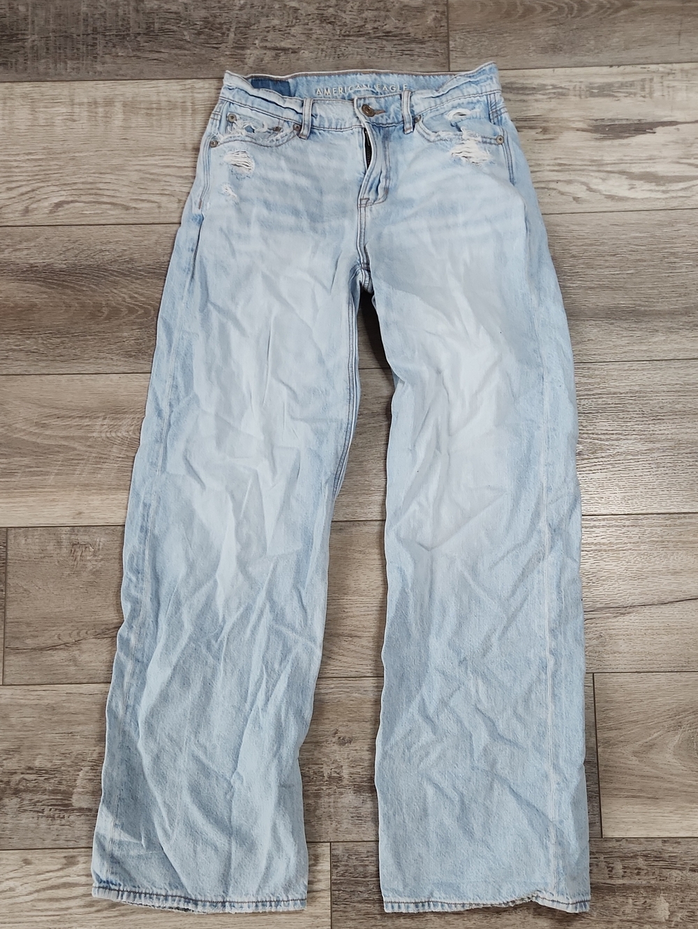 American Eagle Outfitters Light Blue Wide Leg Jeans Low Rise Skater